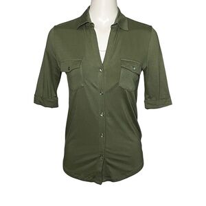 Majestic Filatures Olive Green Superwashed Soft Touch Deluxe Teeshirt Size 1 /XS